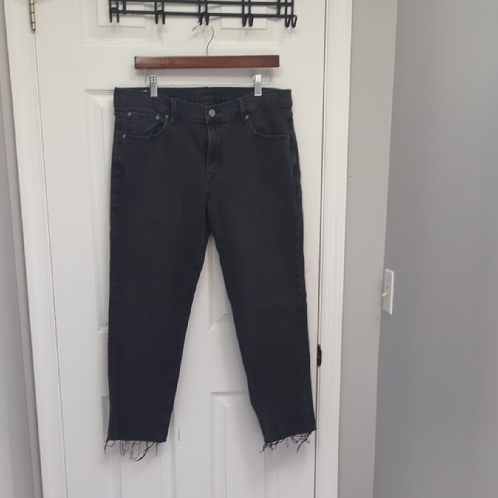 GAP Washed Black Denim Jacket with Branded Metal Button